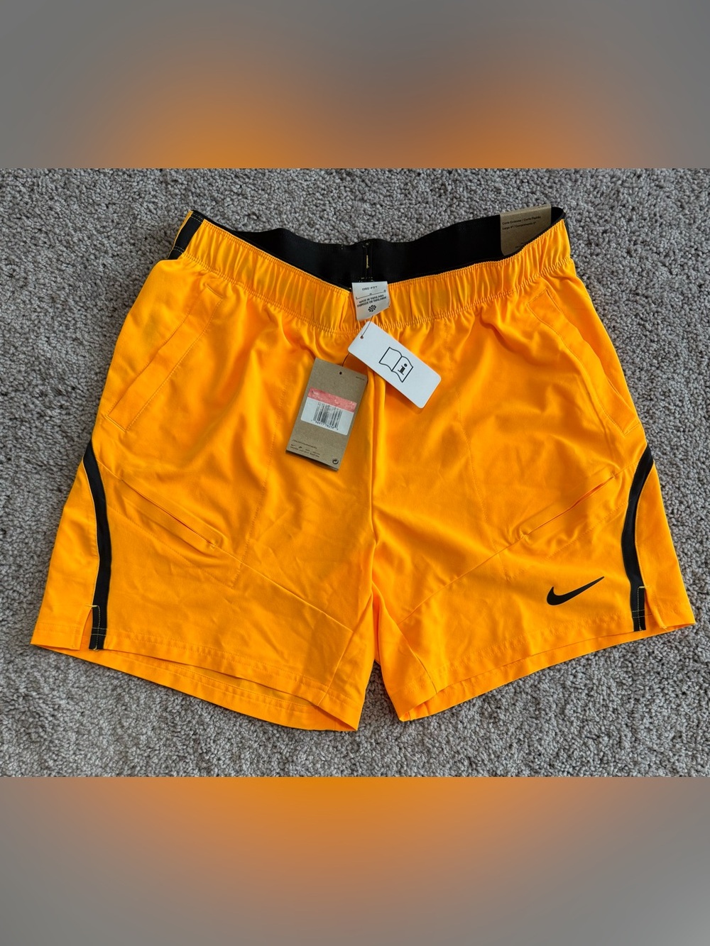 SAMPLE Nike Court Advantage Dri-FIT Tennis Shorts 7" Yellow FD5336-845 Mens Sz L
